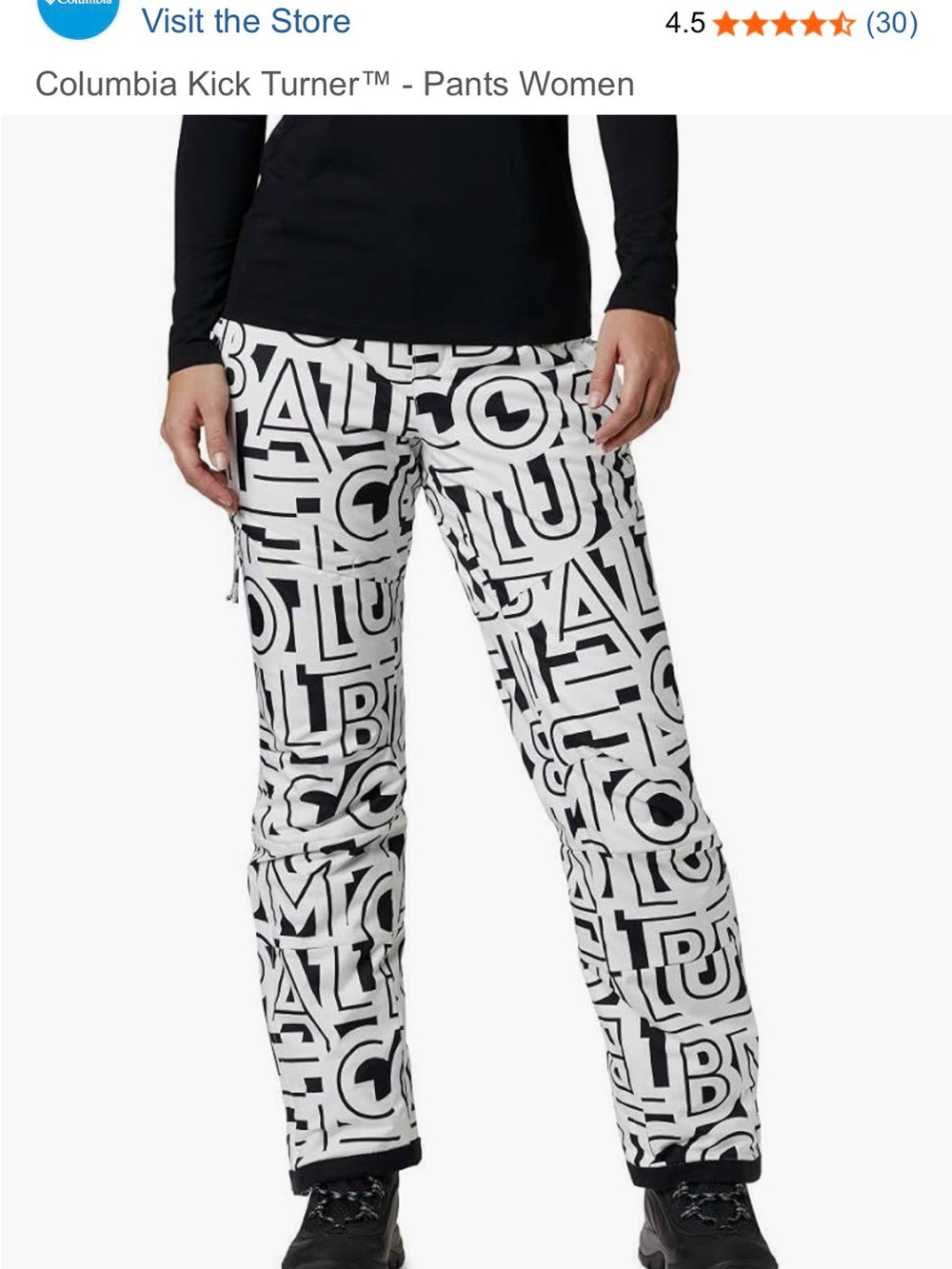 Columbia Women's Kick Turner™ Printed Snow Pants - White/Black